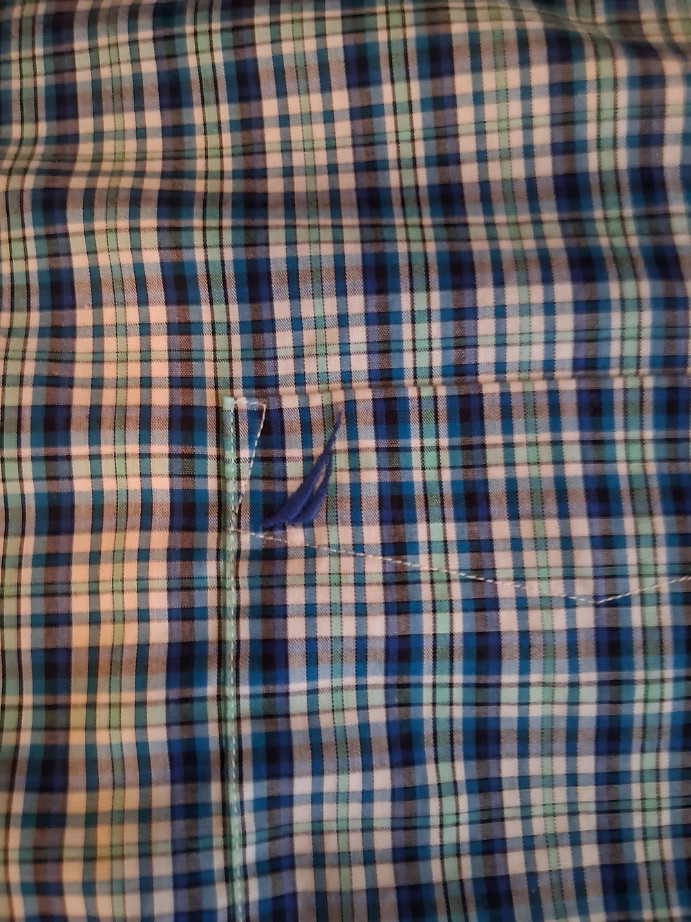 Nautica Men’s Blue and Green Plaid Button-Down Shirt - Picture 5 of 5
